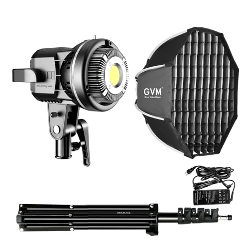 Image of GVM 80W Softbox Lighting Kit with APP Control, Professional Studio Photography Lighting with Digital Display, LED Video Light Color Temperature 5600K and CRI 97+ for Portrait Product Fashion Shoot