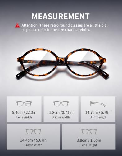 Image of Slocyclub Oval Blue Light Blocking Glasses for Women Men Retro Eyeglasses | Vintage Oval TR90 Frame,Filters harmful blue light, reduces eye strain, Lightweight for daily wear