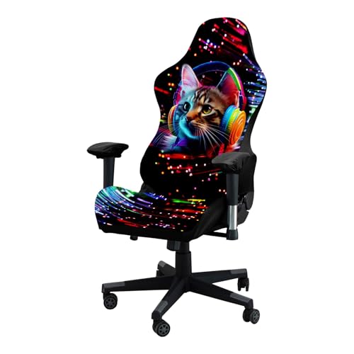 JinZao FundaSilla Gaming con Reposabrazos y Respaldo, Funda Elástica para Silla Gamer, Estampado Animal Print, Suave, Antideslizante y Resistente a Decoloración