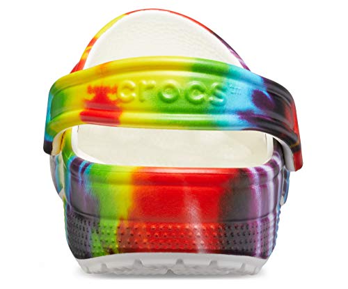 Image of Crocs Classic Tie Dye Graphic Unisex Shoes Size 9, Color: White /Multicolored-Multi-Colored