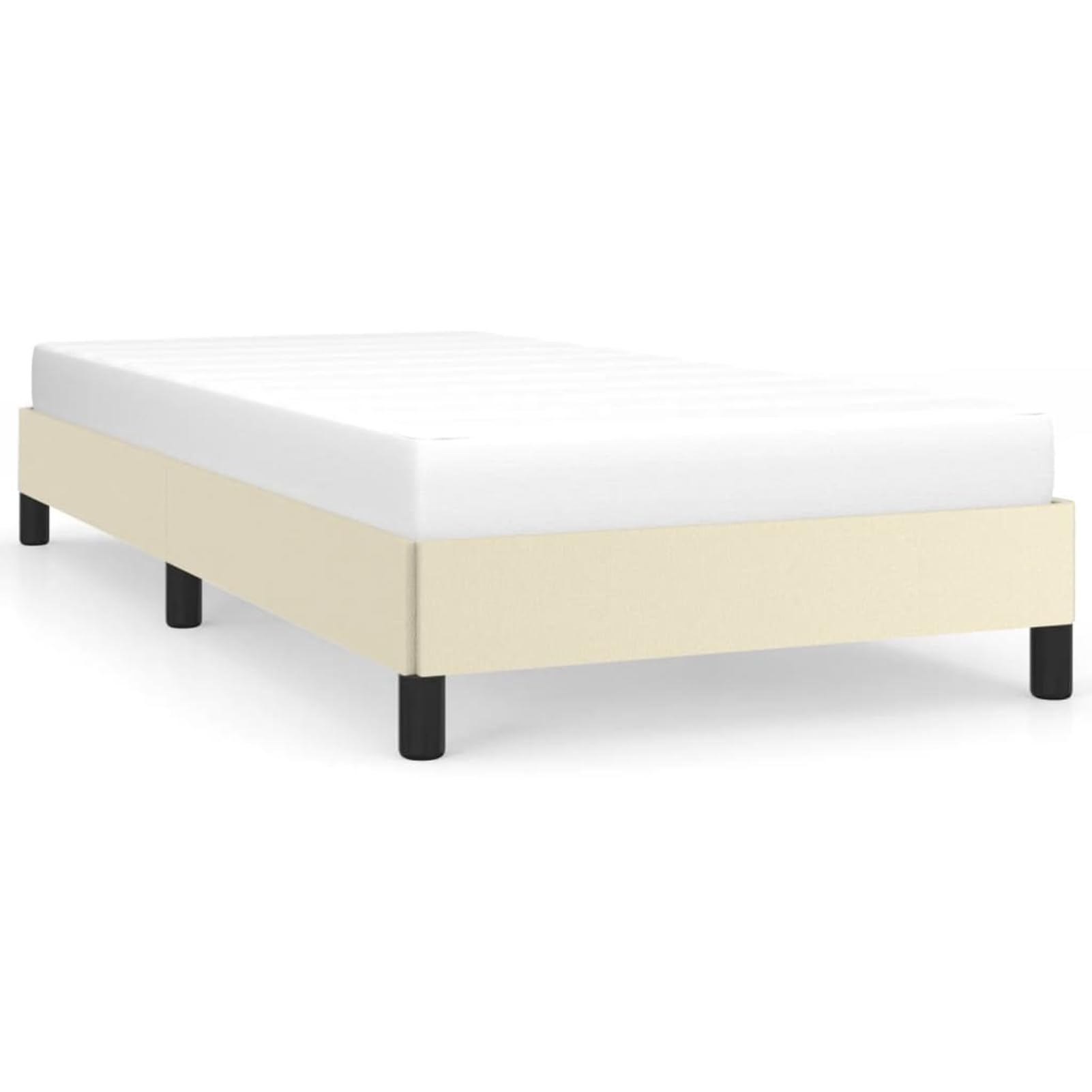 ATOMSTACK MAKER Cama Con Cabecero de Cuero Sintético Cremoso 80 x 200 cm, Estructura de Madera y Listones de Contrachapado Integrados, Diseño Moderno y Elegant para Dormitorio (Montaje Fácil)