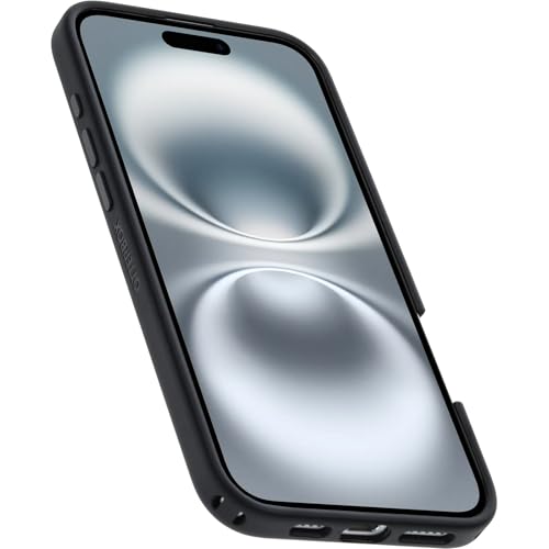 Image of OtterBox iPhone 16 Plus Symmetry Series Case - Wavy Charcoal Black - Ultra-Thin, Sleek iPhone Case, Protective iPhone Case with Wavy Black & White Checkerboard Pattern