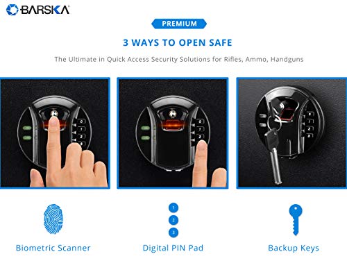Barska Quick and Easy Dual Access Biometric Rifle Safe – 11-Position Long Gun Cabinet with Fingerprint Scanner, Digital Keypad & Backup Key for Home Firearm Security thumbnail 8