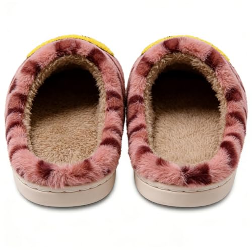 Image of Women's Men's Preppy Happy Face Slippers Comfy Warm Plush Slip-On House Slipper for Winter Indoor Soft Cushion Non-slip Fluffy Slides Slippers