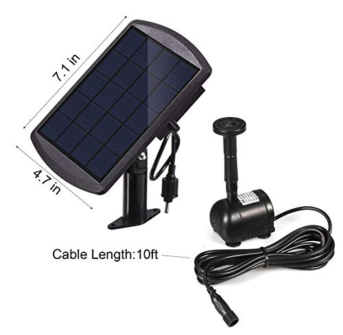 Lewisia 1.8W Solar Water Fountain Pump for Pool Koi Pond Pot Bird Bath Garden Decoration Solar Powered Submersible Water Pump Kit - Thumbnail 3
