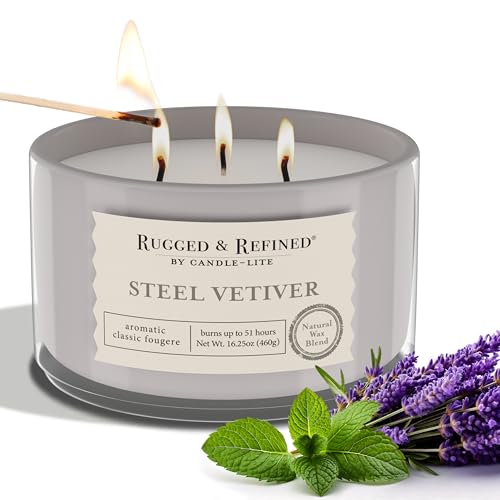 Candle-Lite Steel Vetiver Scented Candles for Men