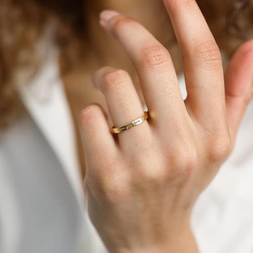 CAITLYNMINIMALIST 18K Gold Sterling Silver Rose Gold Personalized Message Name Thin Gold Band Ring Custom Gift for Mom3