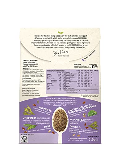 Linwoods Menoligna 210g- Regulation of Hormonal Activity, Perimenopause, Menopause & Postmenopause Symptoms - Image 2