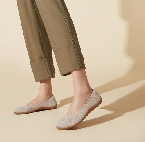 Arromic Wide Toe Box Ballet Flats Shoes for Women Slip on Knit Dressy Shoes Washable Soft Ballerina Lightweight Ladies Walking Flat4
