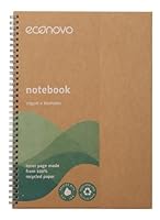 econovo Spirale Notizblock Notizbuch A4 / 100% Recyclingpapier mit Sojatinte/ 80 Blatt Liniert/ 1 Stück Braun/Kraft Cover/für Büro und Schule/Tagebuch Schreibblock Business Notizheft Skizzenblock