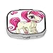 Produktbild Niedliche Pillendose mit niedlichem Cartoon-Pferd und rosa Haaren, dekorative Schachteln, Tablet-Halter, Geldbörse, Organizer für Tasche oder Geldbörse