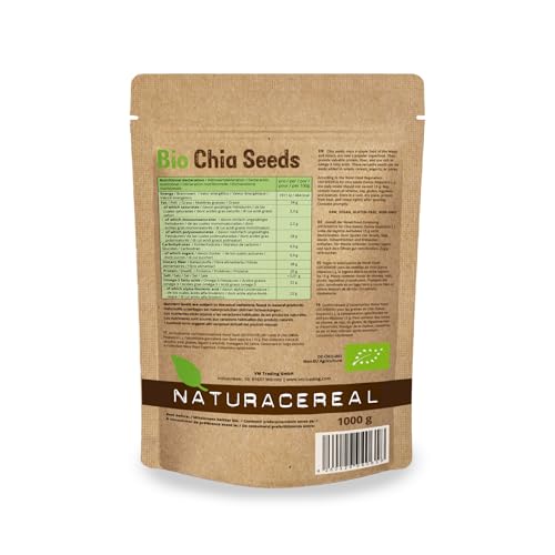 Chia Seeds - 2 kg - NATURACEREAL - Organic Raw Chia Seeds BIO 2 x 1kg - Full of Nutrients