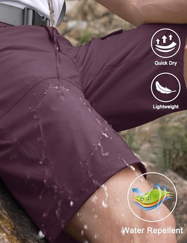 CRYSULLY Men's Hiking Cargo Shorts Outdoor Summer Lightweight Quick Dry Work Casual Shorts with 5 Zipper Pockets2