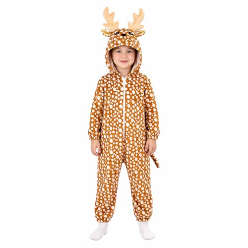 Image of Raj Costume Animal Fancy Dress Costume for Boys & Girls | Hooded Full Body Wildlife Zoo Animal Jumpsuit | Soft Costume for School Function, Fancy Dress, Halloween, Birthday, Cosplay & Role Play