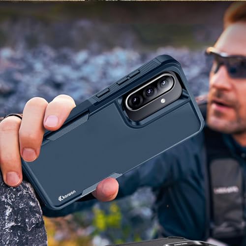 Image of KARWAN Shockproof Back Case Cover Compatible with Samsung Galaxy A36 / A56, Heavy Duty Case with 360 Degree Camera Protection, Dual Layer Rugged Bumper Protection Cover with Matte Finish (Blue)