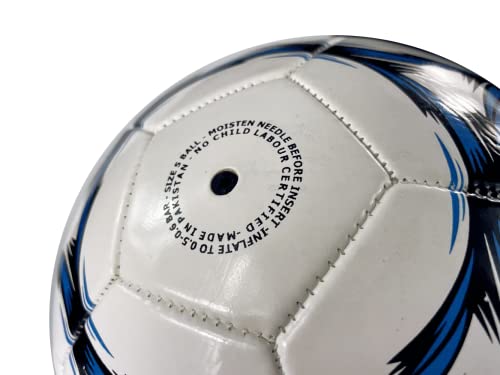 Optimum Classico All-Weather Football Ball - Stylish, Soft-Touch PVC, Even Pressure, Ideal for Training & Matches, Suitable for All Grounds - Black/Blue - Size 5 - Without Pump