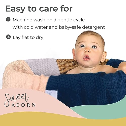 Image of Knit Baby Blanket in Cable Pattern, Organic Cotton Blankets for Crib or Stroller, Receiving Blankets - Fog Grey