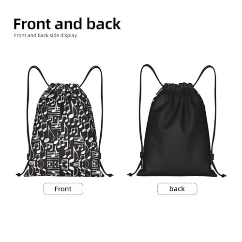 Drawstring Backpack Gym Cinch Bag Music Pattern Foldable Draw String Sports Bag3