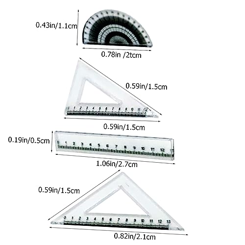 TOYANDONA 2 Set Miniature Doll House Rulers Accessories PP Material Scale Measuring Tools for DIY Scene Building Accurate Scales Compact Portable Design for Dollhouse Teachers and Engineers - Thumbnail 2