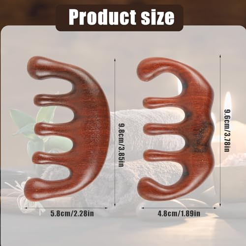 Peines de madera natural 2 piezas, masajeadores para cabello miniatura 2