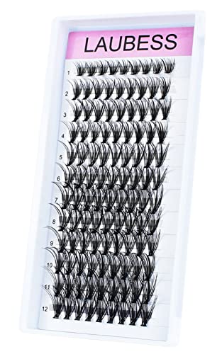 Image of Lash Clusters LAUBESS Individual Lashes Waterproof Eyelash Clusters Mixed Tray Cluster Eyelash Extensions Soft Cluster Lashes for Beginners(20D-D-12)