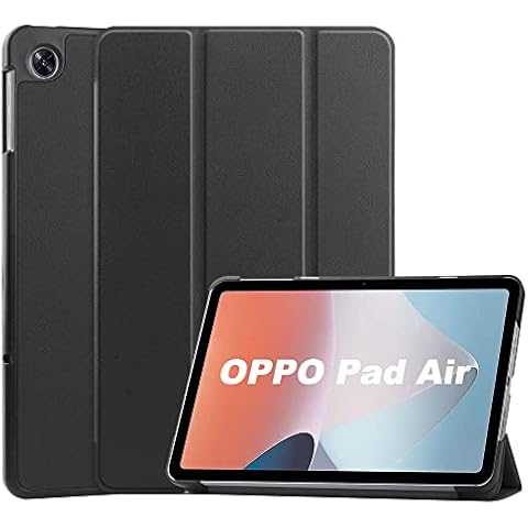 Lemxiee Shockproof Cover for OPPO Pad Air 10.36" 2022,Slim Tri-fold Stand Hard Back Shell,Auto Wake / Sleep Function / Fashionable minimalist / Anti-drop Tablet Case - Black Cover