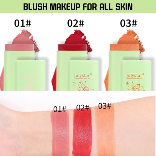 KARLOR Cream Blush Stick, Creamy Blush Stick Creme Blush Pink Cream Blush Stick pink Blusher Creamy Blush Cream Blusher Stick Blusher for cheeks make up Blush matte waterproof long -lasting (01) - Image 4