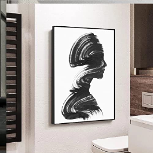 Croquis noir et blanc dessin au trait pour décorer un mur vide affiche femme sexy 50x70
