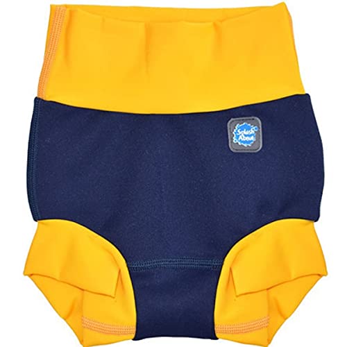 Splash About Baby Happy Nappy Duo - Pañal para natación, color azul marino y amarillo, 6-12 meses