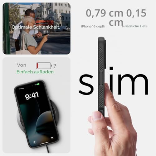Spigen iPhone 16 Hülle Liquid Air -Matte Black – Ansicht 6