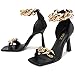 CDHYX Women's Stiletto High Heels Sexy Square Open Toe Shoes Formal Wedding Party Classic Heeled Sandals With Back Zip Design (Black 7.5)