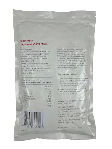 Yutaka Wasabi Powder 1kg | Authentic Japanese Horseradish Spice | Fresh, Pungent Flavour for Sushi, Sauces & Marinades | Vegan-Friendly | Bulk Size for Restaurants & Catering
