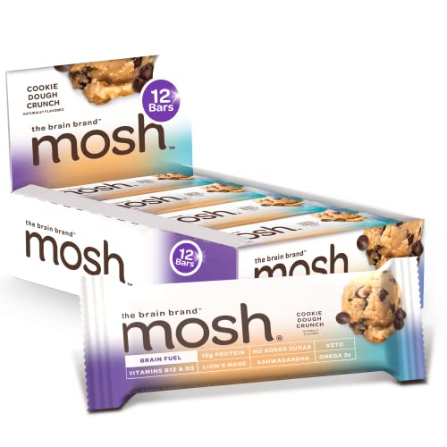 MOSH Cookie Dough Crunch Protein Bars, 12g GrassFed Protein, Keto