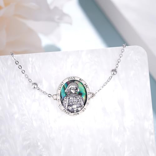 Joan of Arc Bracelet Sterling Silver Joan of Arc Medal Catholic Jewelry Gifts for Women Men3