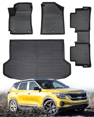 DiffCar® for KIA Seltos Floor Mats & Cargo Liner 2026 2025 2024 2023 2022 2021 | All-Weather Custom...