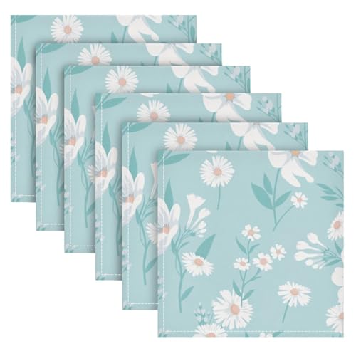 Servilletas de Tela Set de 6 Flores Margaritas 20x20in miniatura 2