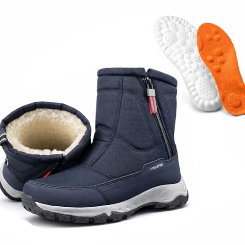 Men’s Waterproof Orthotic Winter Work Boots, Extreme Cold Protection, Non-Slip Durable Sole, All-Day Comfort Insulated Boots (Blue1, Adult, Men, 8, Numeric, US Footwear Size System, Medium)