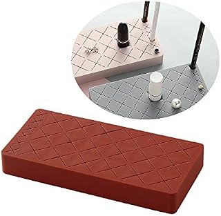 Lipstick Holder, 24-Grid Silicone Lipstick Display Stand Cosmetics Storage Box, Multi-Color Eyebrow Pencil & Makeup Brush Organizer Container (red)