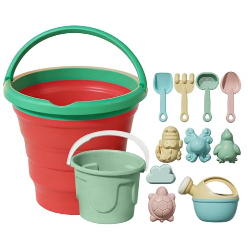 Juguetes de Playa, Cubo Plegable y moldes incluidos, Set de Colorido, para Mayores de 3 Años, Niños y Niñas, Jardín, Viaje, Vacaciones, Exterior
