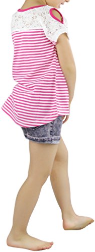 Image of ToBeInStyle Girl's Adorable Flower Print Tank Top w /Back Lace Design