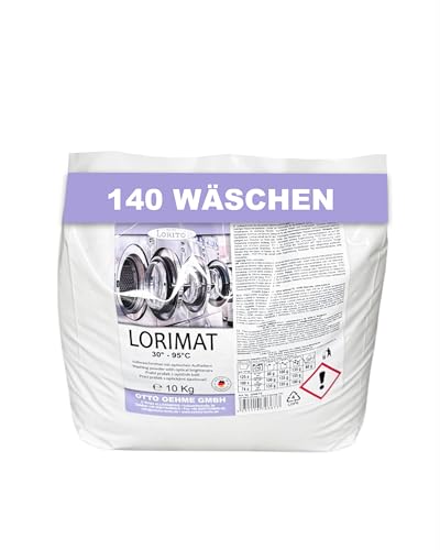 Lorito Lorimat 240 Vollwaschmittel Pulver 10kg Sack - Gründliche Wäschepflege für strahlende Farben und frischen Duft, Geeignet für Weiß- und Buntwäsche, Bis zu 135 Waschladungen