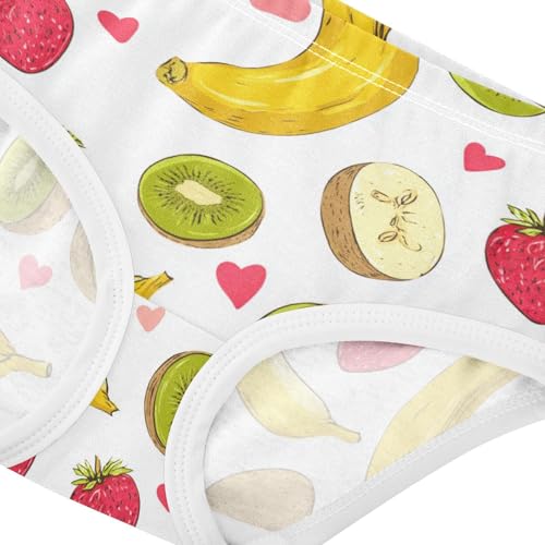 Wusikd Bananas Strawberries Girls' Underwear Cotton Heart Girls Briefs Soft Toddler Underwear 2T4