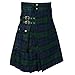 Kilt Ecossais avec Poche pour Homme Femme Sexy Grande Taille éTé Casual Traditionnel PlisséE Mode Pantalon Cargo Personnalité Plaids LâChe Jupe Robe #798 Vert # XL