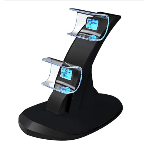 BARAC Cargador Mandos PS5, Base de Carga Rápida Dual USB, Estación Dual Dock con Indicador Led, Soporte Elegante y Compacto, Accesorio Compatible con 2 Controladores Playstation 5 (Negro)