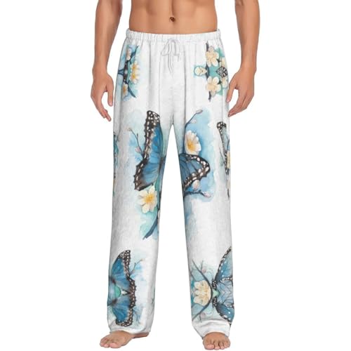 Pantalon de pyjama léger homme ultra respirant à motif bleu