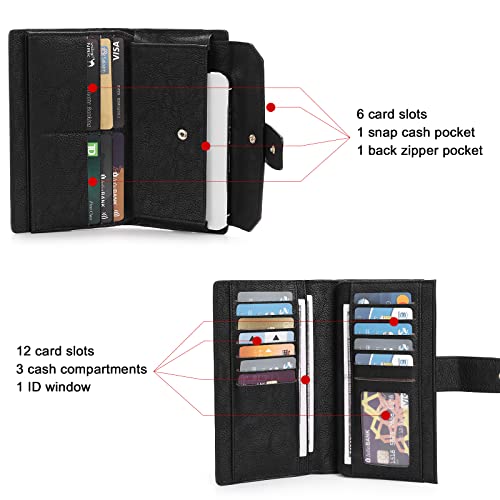 Cluci Leather Wallet For Women Large Trifold Purse Ladies Credit Card Holder With Id Window #TOP3