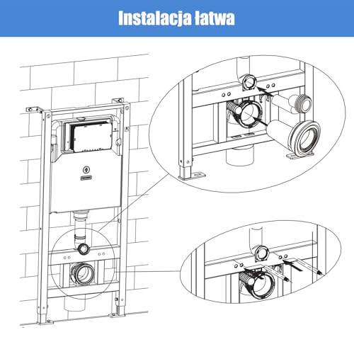 Zestaw przyłączeniowy do WC Mendorio – przyłącze do wiszącego WC, wykonane z PE-HD, odpowiednie do średnic rur: d=90 mm, d1=45 mm, kompatybilne z rurą przyłączeniową do WC Geberit 405.116.00.1.
