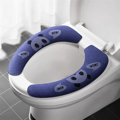 Fundas para asientos de inodoro acolchadas con pegatina lavable azul 2