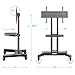 ONKRON Mobile TV Stand on Wheels for 32-70 Inch TVs, max Load 99 lbs, Low Height TV Portable Stand with Shelf, VESA 100x100-600x400, Height Adjustable TV Cart Rolling TV Stand with Tilt Black