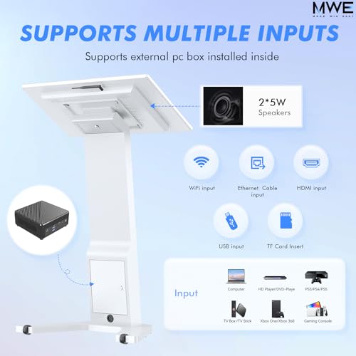 Image of MWE 43 Inch Touch-screen Self Service Kiosk, Floor Standing Digital Signage Display, FHD Information Kiosk, 2 Speakers, Interactive Display for Mall Navigation /Self-Ordering /Advertising /Retail Store